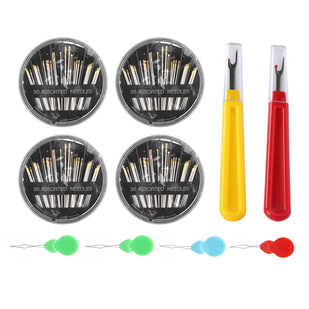 Conjunto de Ferramentas de Costura Caixa Agulha de Mão Removedor de Linha Idoso Passador Automático Kit DIY