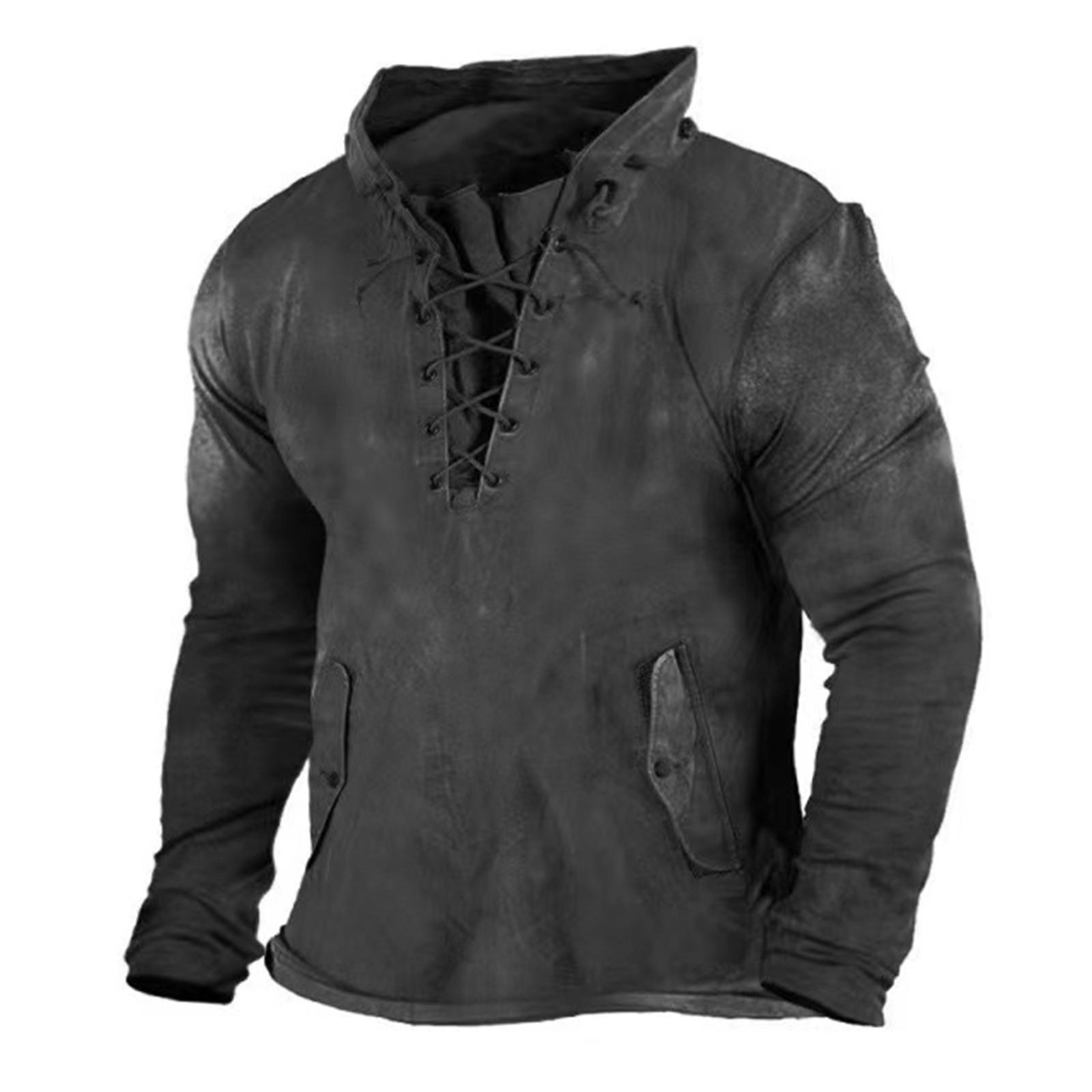 

Одежда для фитнеса, мужской периферийный свитер, футболка с длинными рукавами и капюшоном XL чёрный