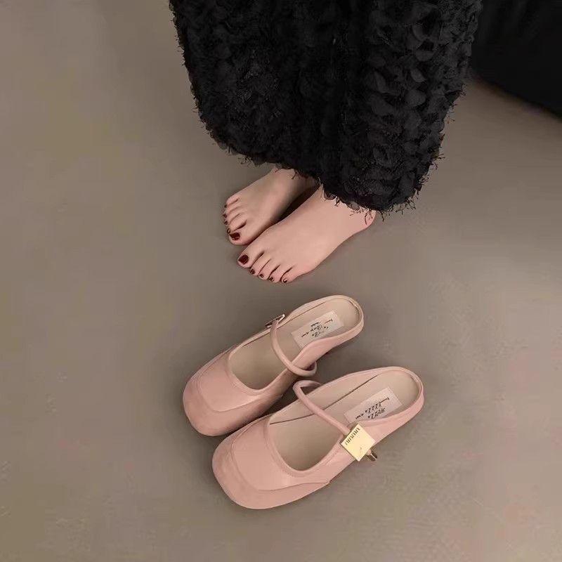 

RV gentle fairy wind half slippers spring and summer 2025 new French elegant niche with skirt soft sole evening shoes 37