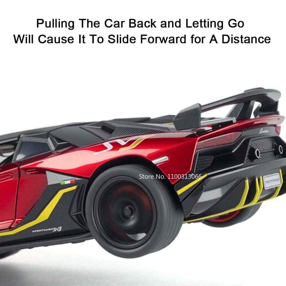 1:32 Lambor SVJ63 720S Alloy Toy Diecast Model Car Wheel Pull Back Miniature Supercar with Light Music Vehicle Collect Souvenirs
