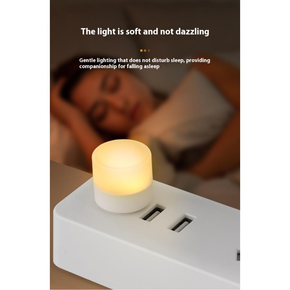 USB Night Light Mini LED Night Light USB Plug Lamp Power Bank Charging USB Book Lights Small Round Reading Eye Protection Lamps