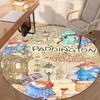 Paddington Bear Printed Round Rug Carpet Chair Rug Area Rug Entryway Doormats,for Office Chair Living Room Bedroom Kitchen Room.