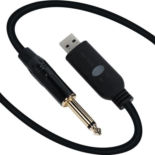 DSD TECH SH-AU20B USB to 6.35mm TS Audio Adapter Supports 96Khz 24-bit Sampling Rate