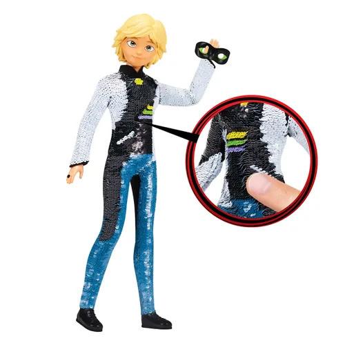 MIRACULOUS Adrien Lalka Czarny Kot z cekinami Fashion Flip 