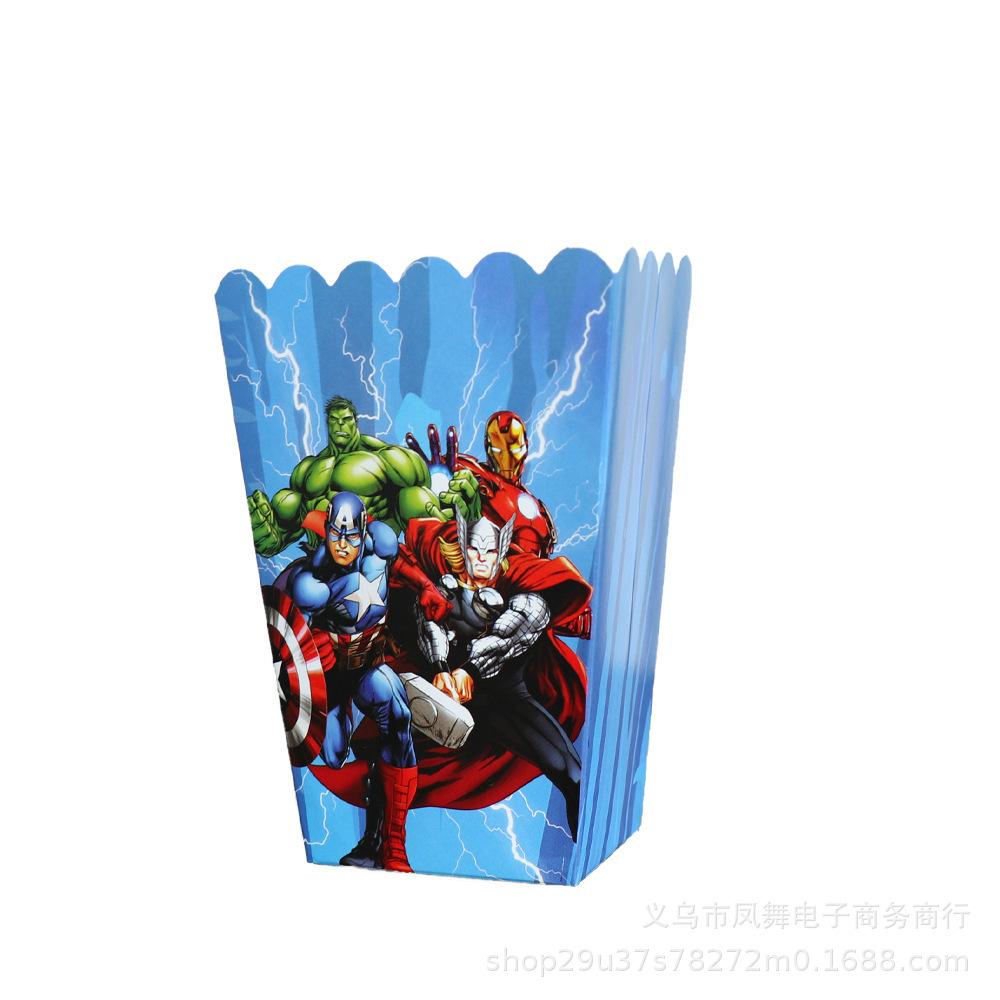 Cartoon Avengers Theme Children'S Birthday Party Ornaments Invitation Cami Flower Box Paper Hat Paper Towel Flag
