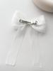 Women's Spring and Summer Solid Mesh Bow Hair Accessory Hair Clip, Suitable for Pairing with Dresses