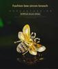 Korean Cute Bee Zircon Brooch: Elegant Enamel Pin for Personality & Style