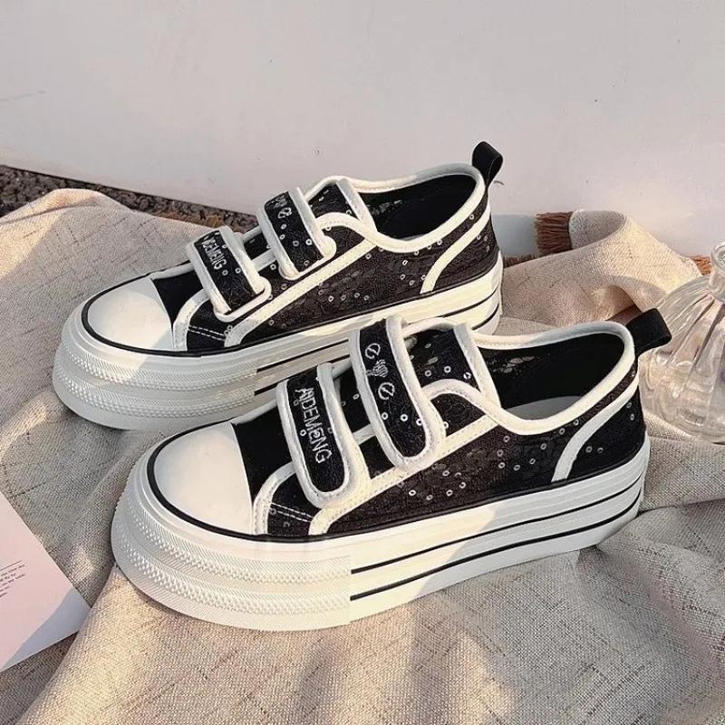 Fashion 2024 New Fashion Versatile New Women's Shoes Platform Canvas Shoes Autumn Campus Style Shoes  Sports Flats Women