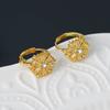 Luxury Diamond Snowflake Earrings Natural Zircon Sunflower Studs Small Cute Ear Jewelry for Women Girls