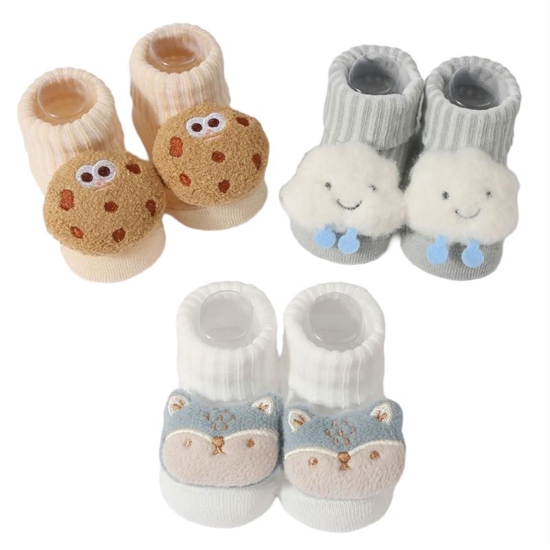 Baumwollstricksocken für Babys mit Zeichentrickfiguren Unisex Babysocken Cartoon-Themenstricksocken für Jungen Mädchen