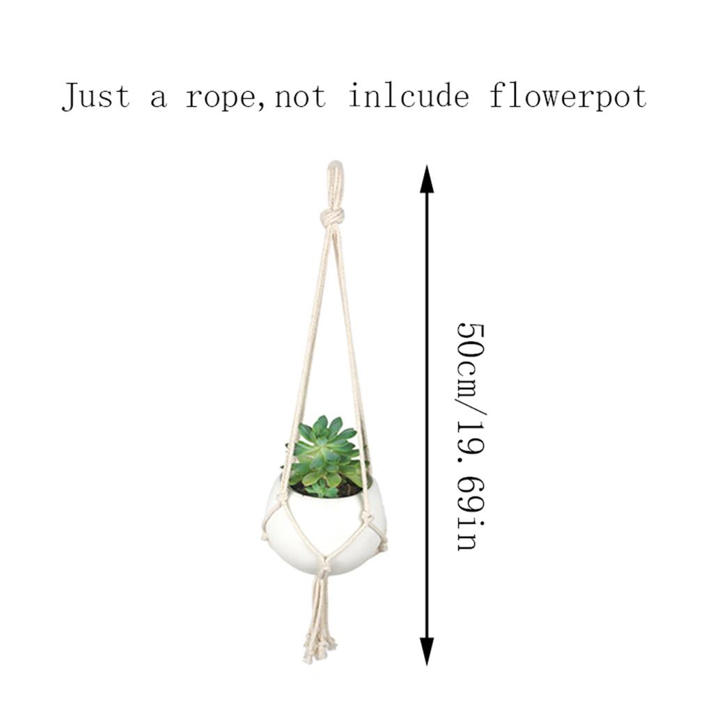 1Pc Vintage Decor Hanging Flower Pots Holder Hanging Basket Flower Pot Net Basket Sling Cotton Rope Garden Decoration Macrame Plant Hanger