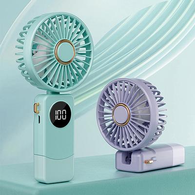 2024 Nový ventilátor Přenosný ruční skládací kancelářský stolní multifunkční skládací dvojitá baterie 3600mAh elektrický ventilátor s šňůrkou na krk
