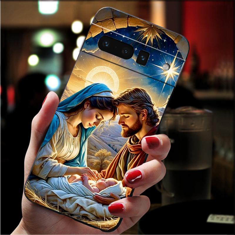 Jesus and Mother Mary Family Phone Case For Google Pixel 10 9 Pro XL 9A 8 7 6 Pro Pixel 8A 7A 6A Pixel 8 7 6 5 Google Pixel 8