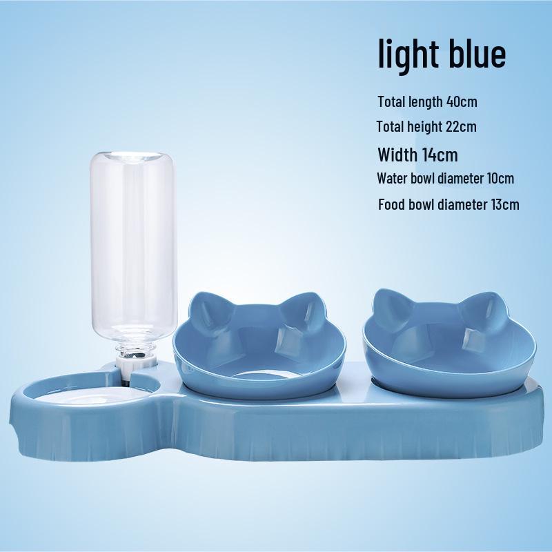 

Подвійна миска для їжі та води для котів із захистом від розливання для захисту шийного відділу хребта - Товари для домашніх тварин