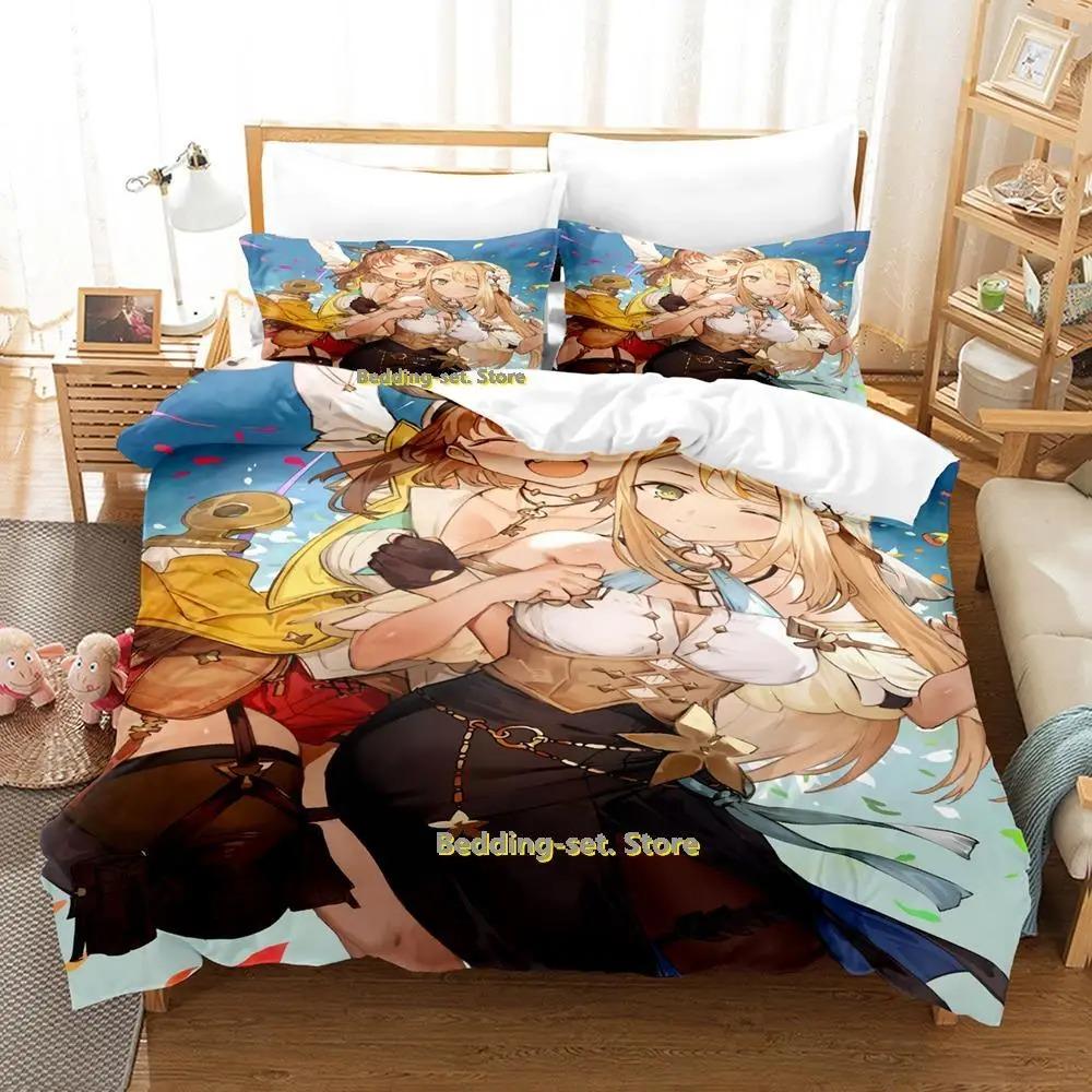 New Atelier Ryza Bedding Set Single Twin Full Queen King Size Bed Set Adult Kid Bedroom Duvetcover Sets Anime Parure De Lit Bed