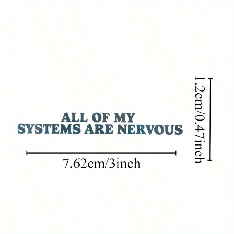 1PC, 3 Inch Removable Outdoor Waterproof Vinyl Humor Creative Gift Emotional Expression Stickers Nervous Systems Sticker Anxiety Sticker