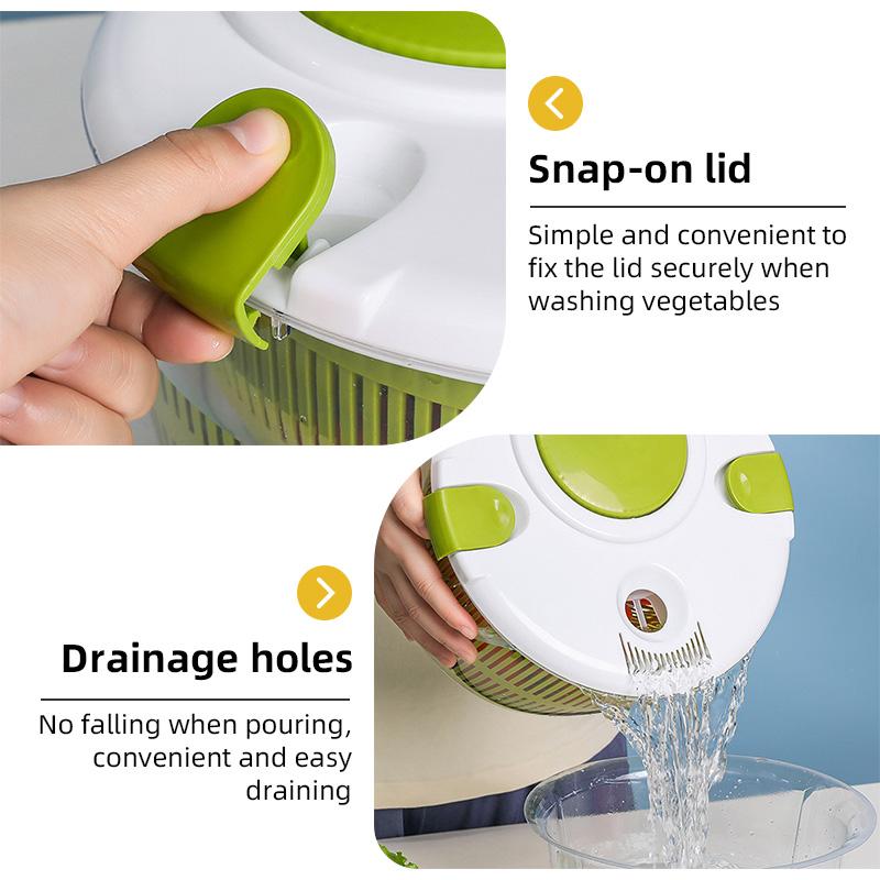 5L Large Salad Spinner Multifunctional Salad Bowl Lettuce Fruit Vegetable Quick Washing Drying Drainer Tools Kitchen Gadgets