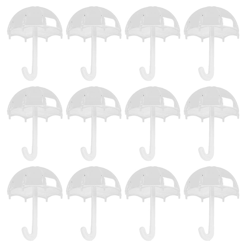 12pcs Umbrella Shaped Candy Box Portable Cute Exquisite Plastic Packaging Gift Box for Birthday Part