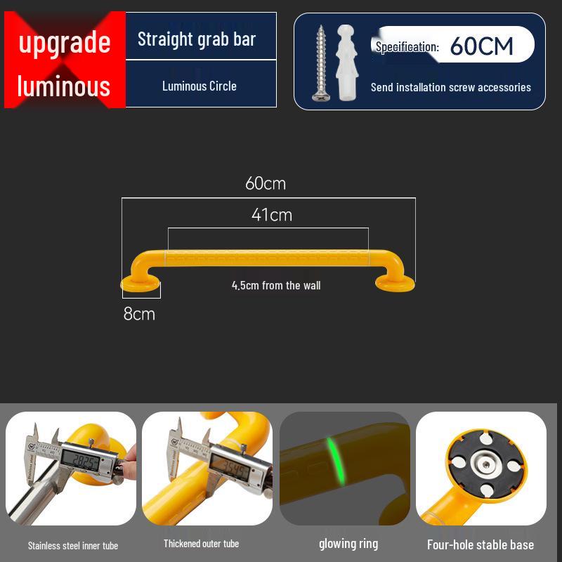 

Flip-Up Folding Toilet Grab Bar for Elderly & Disabled – Barrier-Free Bathroom Assist Frame