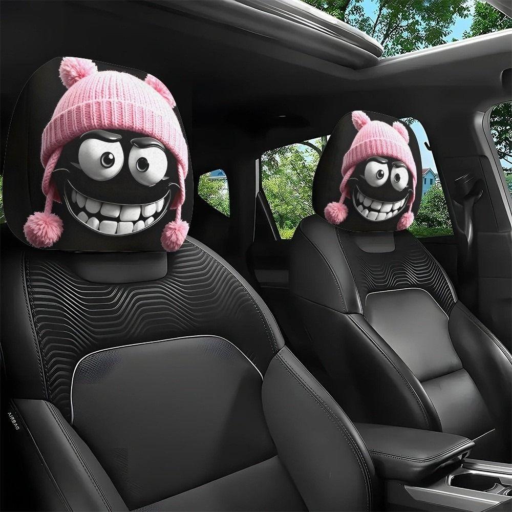 2PCS Breathable Car Pillowcase Cartoon Auto Seat Cover Automobile Interior