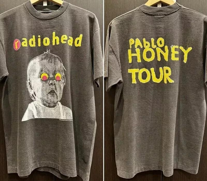 Radiohead Rock Band Pablo Honey Black 2 Side Unisex Tshirt Reprint S5XL Unisex T-Shirt M
