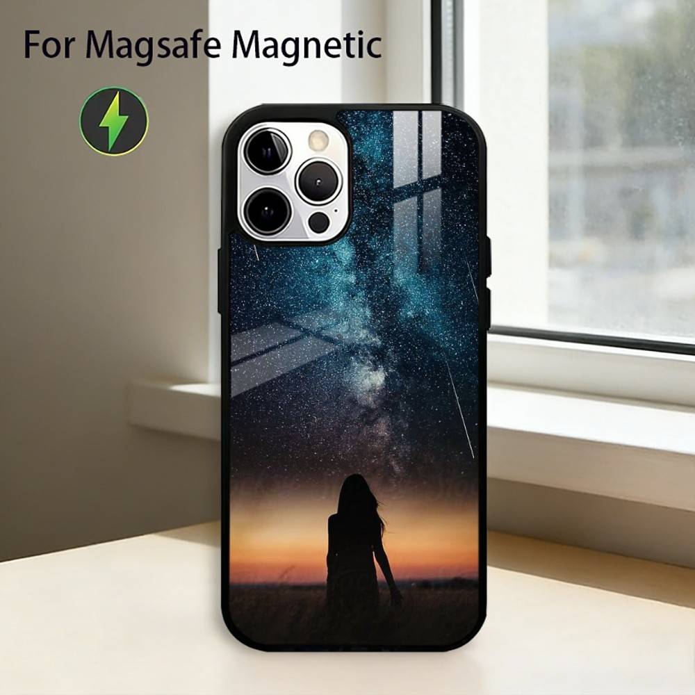 

Space For Galaxy U-Universe Phone Case For iPhone17,16,15,14,13,12,11 Plus,Pro Magnetic For Magsafe Wireless Charging iPhone17