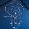 4PC Women's Fashion Flower Geometric Necklace Earrings Bracelet Jewelry Set Suitable for Wedding, Party, Festival Gifts-8510