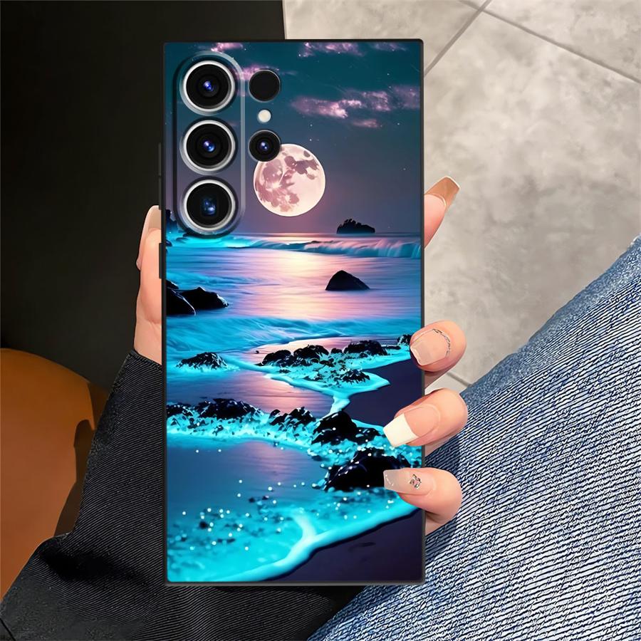 Funda Phone Cover Case for Samsung Galaxy S23 S24 Plus S10 S9 S20 S21 FE Note 20 Ultra 8 9 10 S25 Ultra Ocean Scenery Pattern