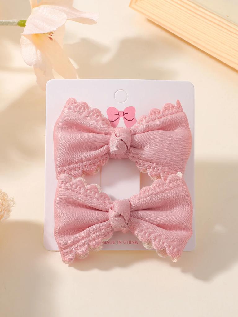 2Pcs/Set Flower Print Hair Clips Kids Bows For Baby Girls Handmade Plaid Cute Bowknot Hairpin Barrettes Cotton Hair Accessories