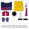 Women Cosplay Stage Cosplay Clothes Set T-Shirt Gloves Skirt Pendant Outfit Uniform Halloween Carnival Party Costume