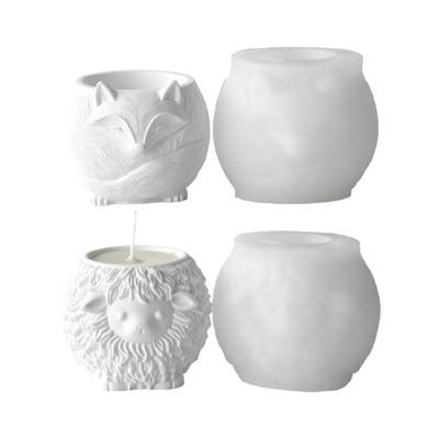 Animal Themed Casting Mould for Candle Cup and Gypsum Display, Animal Relief Shape Candle Container Mould for DIY Gift and Display