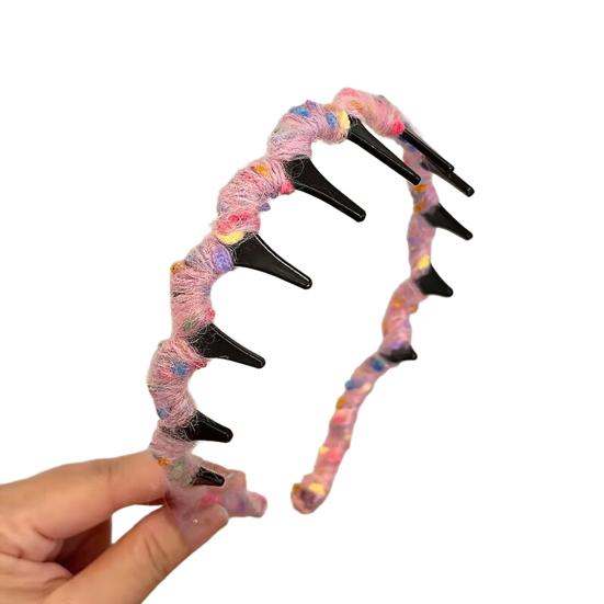 Women Headband Ribbon Decor Anti-slip Teeth Headband Lightweight Versatile Hair