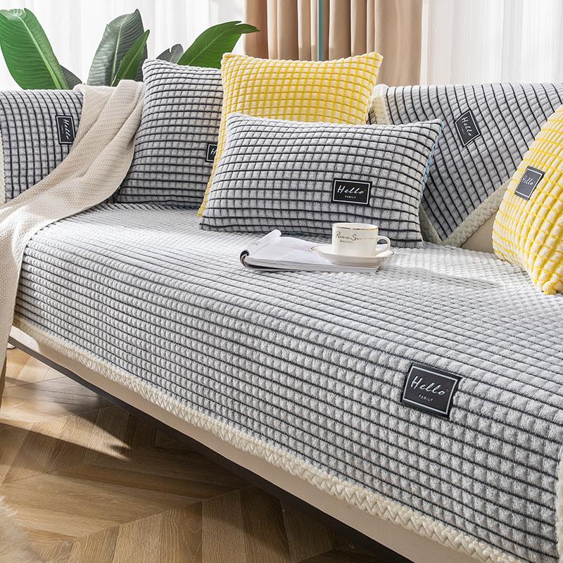 

Мягкий бархатный чехол для дивана для гостиной, эркер, коврик для дивана L-образной формы, новый однотонный чехол для дивана, полотенце 70x70