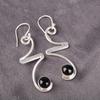 Black Onyx Cab Gemstone Jewelry, 925 Sterling Silver Earrings, Beautiful Onyx Silver Earrings For Wedding Gift