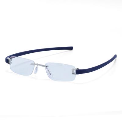 RSINC Rimless Light  Frame/eyeglass Rx Able Eyewear Silver-Blue 50-18-140 JL164628128879