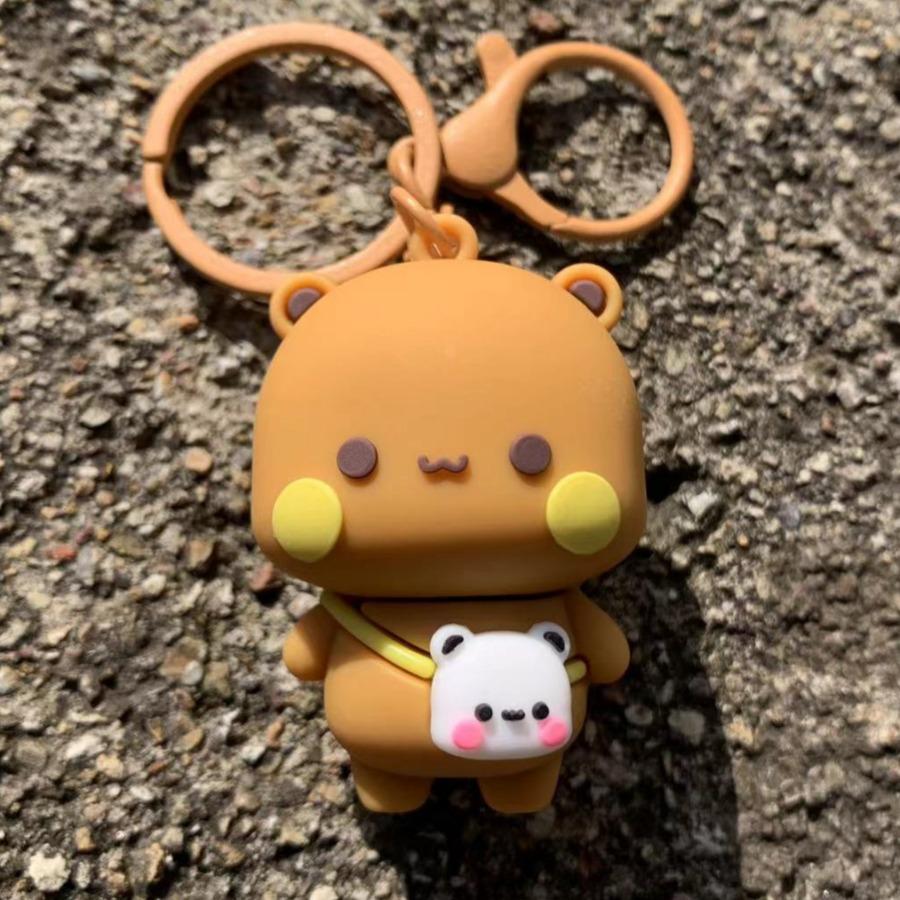 Yier Panda KeyChain Kawaii Bubu Dudu Doll Anime Figure Toy Backpack Hanging Ornaments Cute Pendant Mobile Phone Chain