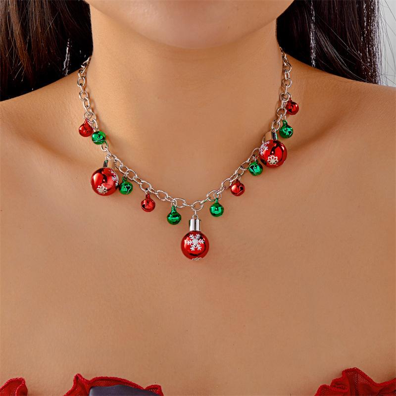 

Sweet Cute Christmas Necklaces for Women Colorful Bells Snowman Tree Deer Santa Pendant Clavicle Choker Party New Year Gifts
