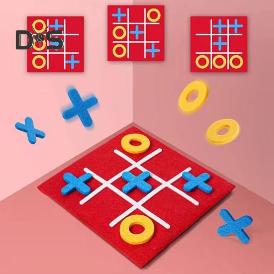 3/12/24Pcs Mini XO Felt Board Game Educational XO Puzzle Toy Toddler Boys Girls Portable Travel 2 Player Battle Strategic Board Game