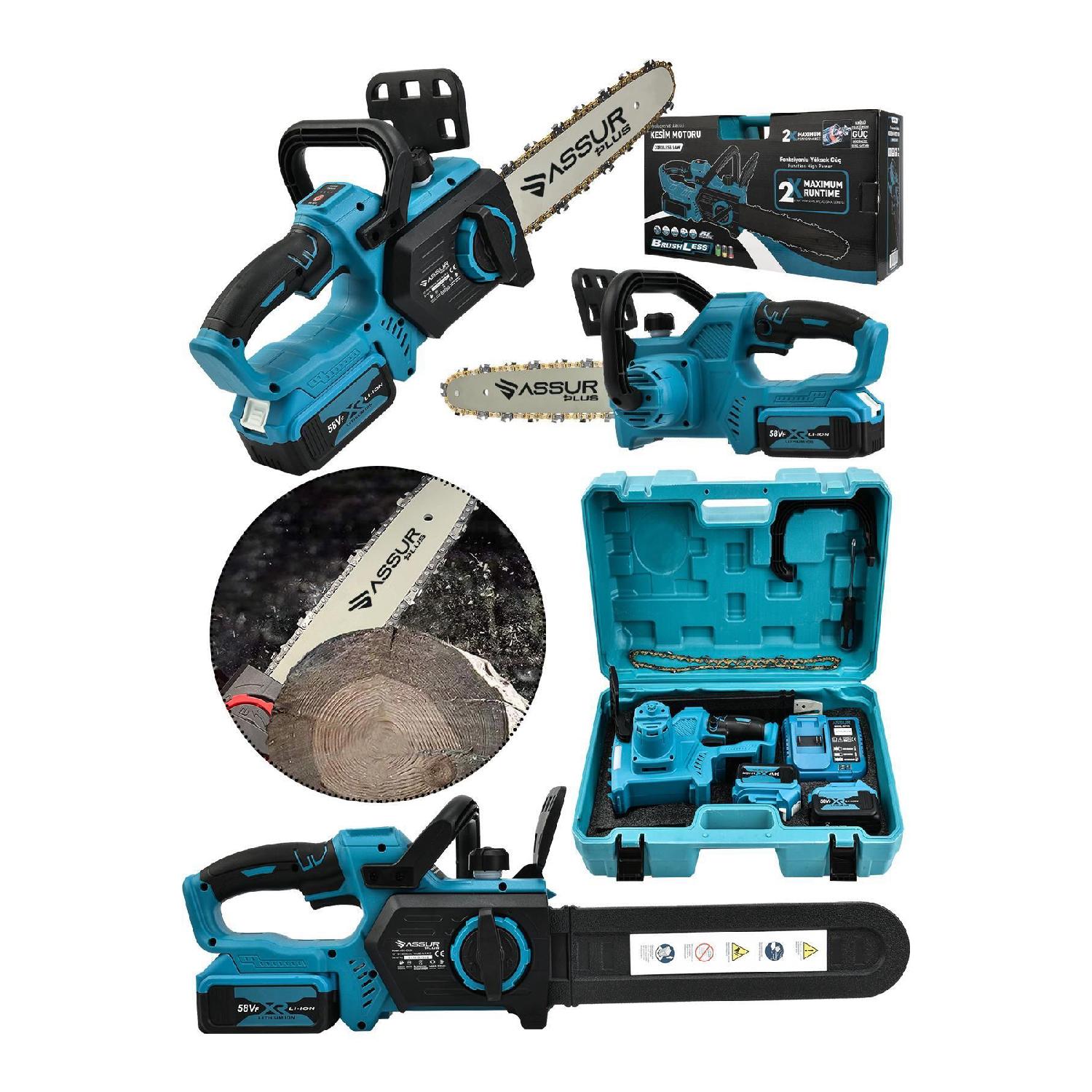 

Двойная аккумуляторная пила по дереву, режущий двигатель, пильный станок, 45 см, мачете, медная рана, синий цвет