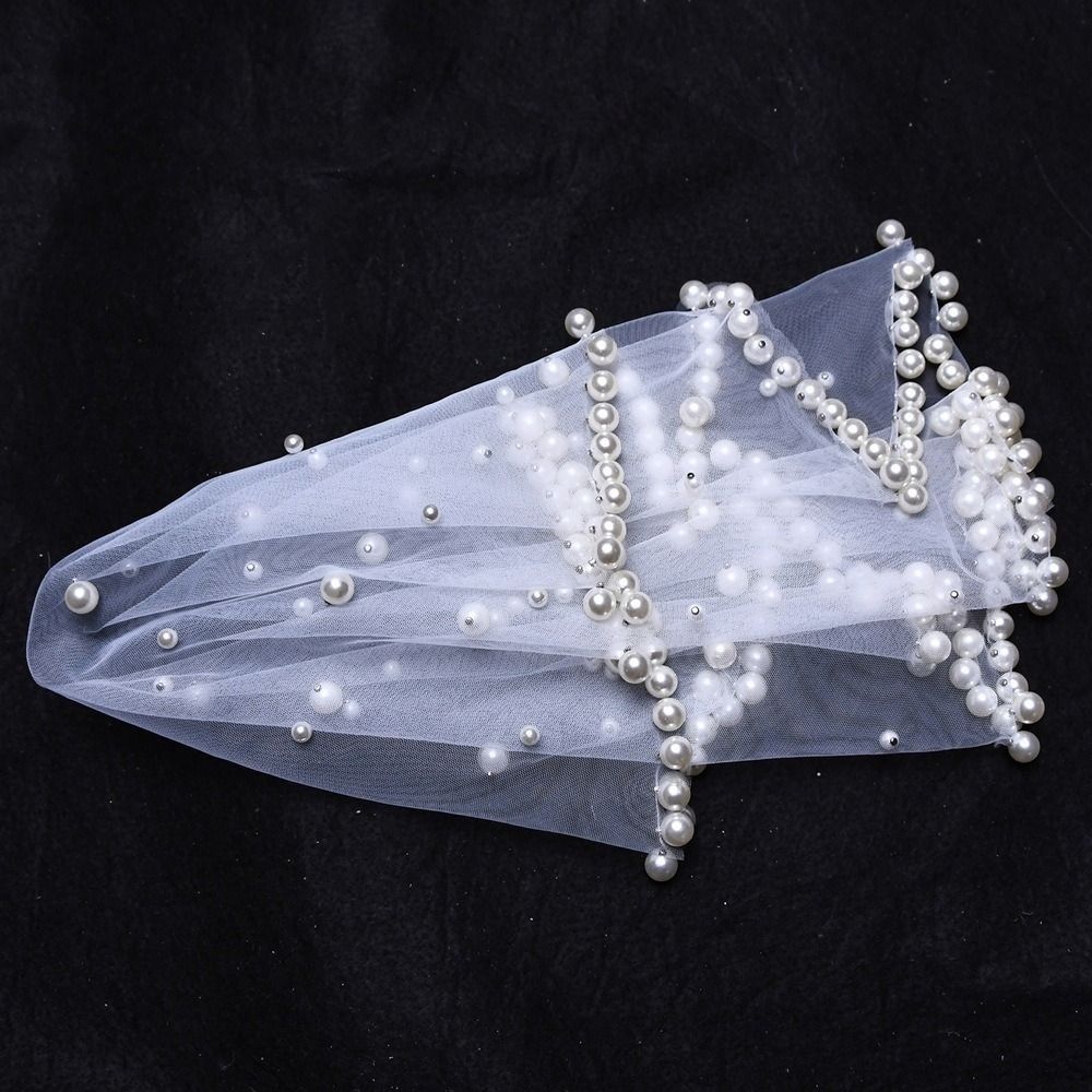 French Brides Veil Pearls Beads Bride Head Gauze Fashion Wedding Veils Wedding Accessories