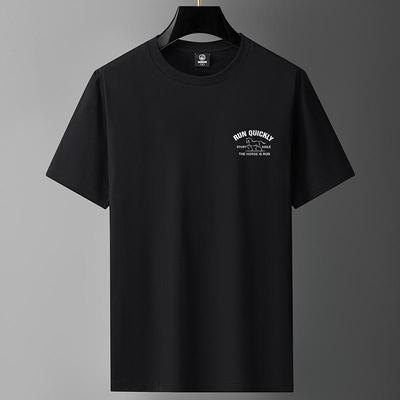 Schweres Herren Kurzarm Rundhals T-Shirt - 100% Langstapel-Baumwolle, Sommer Loose Fit, Trendiges Design