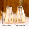 Shining Gold Color Hoop Zircon Earrings for Women Wedding Party Fashion Accessory