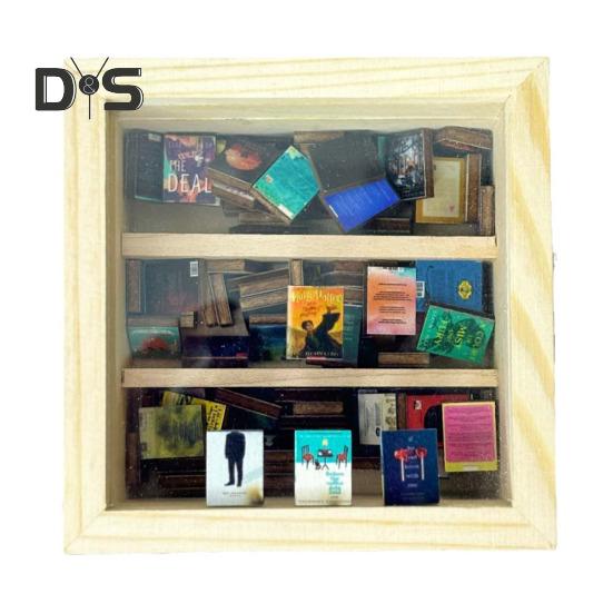 

Игрушка книжная полка от беспокойства, деревянный миниатюрный книжный шкаф с моделями мини-книг, избавляющий от беспокойства, миниатюрное украшение книжной полки для домашнего офиса L