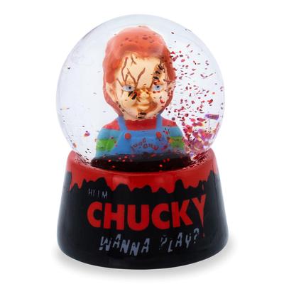 Toynk Chucky Gioco da Bambino Vuoi Giocare? Mini Globo di Neve da 3 Pollici con Glitter Rotanti Pezzo da Esposizione Oggetto da Collezione Film Horror