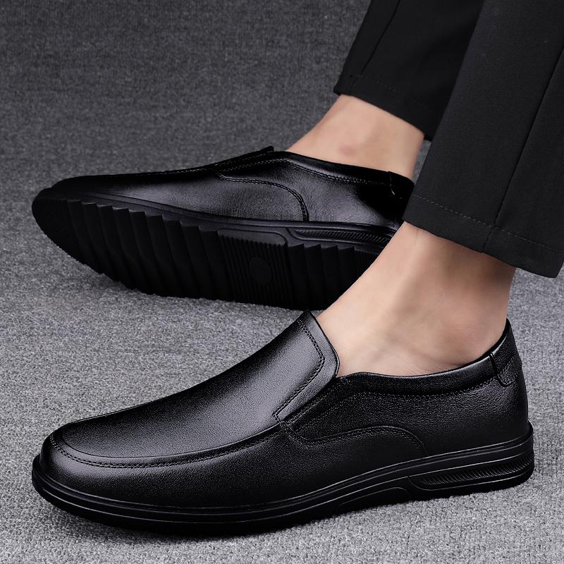 Autumn Winter Men's Casual Shoes Genuine Leather Slip On Loafers Male Waterproof Comfortable Platform Driving Shoes For Men