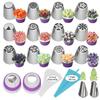 8/27 PCS Conjunto de ferramentas de cozimento DIY para bicos de tubulação russos Conjunto de bicos de tubulação de aço inoxidável Decoração de doces Ferramentas de bolo de cozimento
