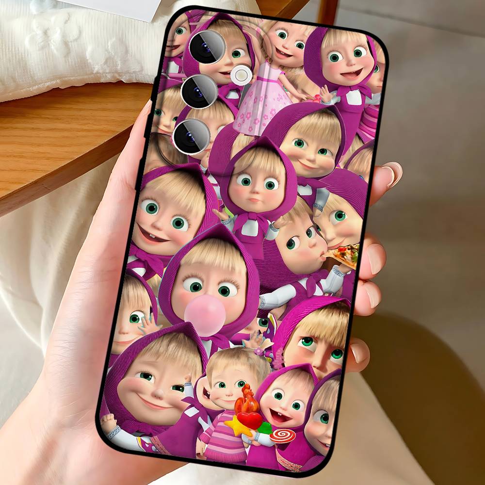 Cartoon M-MashaS And The B-Bears Phone Case For Samsung Galaxy S24/S25/S22/S30/Note20/Lite/Ultra Soft Original Liquid Silicone
