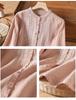 2026 Spring/Autumn Women's Retro Embroidered Cotton Linen Long-Sleeve Shirt