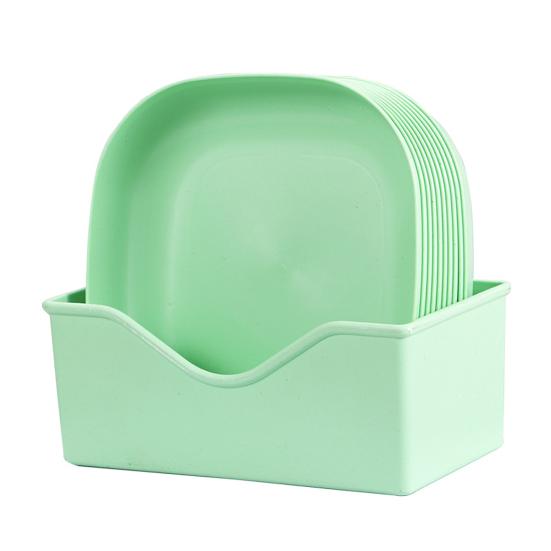 10 ks Talíř na odkládání kostí s podstavcem Sušený čtvercový talíř na ovoce a svačinu Plastový organizér na kosti na jídelní stůl Talíř na odpadky