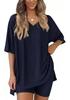 Women's Casual V-neck T-shirt & Shorts Homewear Set, 2026 Collection: Comfortable and Stylish 